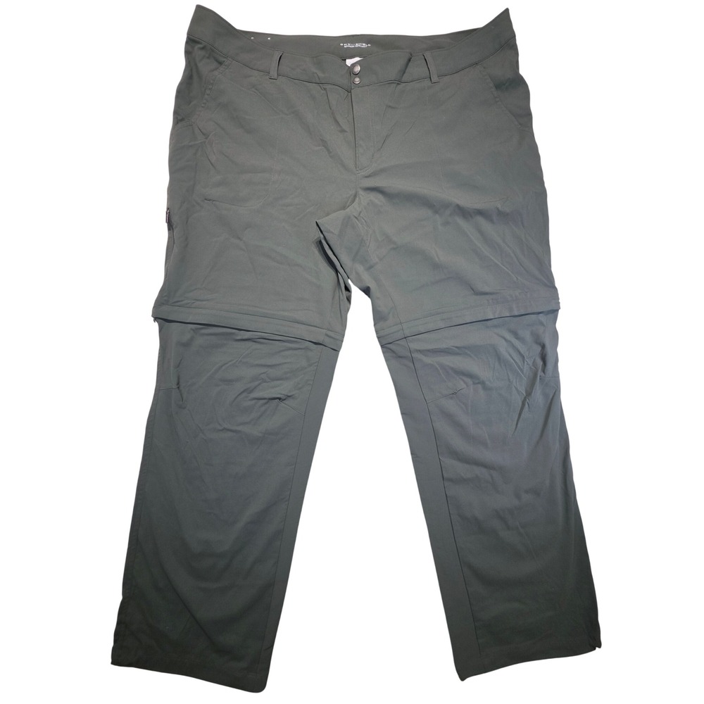 Columbia Omni-Shield Convertible Hiking Pants Green Mens 24W Regular Zip Off